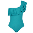 thumbnail image 4 of Hilor Women's One Piece Swimsuits Double Ruffles One Shoulder Monokini Bathing Suits, 4 of 7