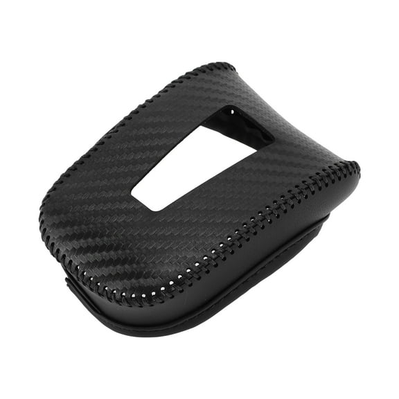 Unique Bargains 1 Pcs Gear Shift Knob Cover for Mitsubishi Outlander 2022-2023 Anti-Slip Faux Leather Black Carbon Fiber Black Stick Shifting Handle Protector