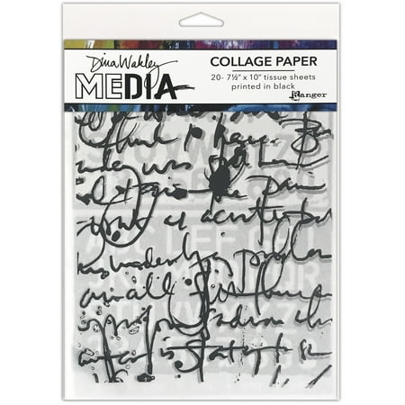 UPC: 0789541077886 | Dina Wakley Media Collage Tissue Paper 7.5 X10  20/Pkg-Text Collage