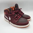 thumbnail image 4 of Ni - ke Air Jordans 1 Mid 554724-604 Electric Orange-Deep Burgundy Sneakers Mens 10.5, 4 of 5