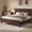 Walnut, variant on Amolife Full Size Bed Frame, Platform Bed Frame with Rustic Wood Headboard, Heavy Duty, No Box Spring Needed, Walnut