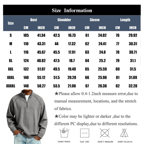 Mens Waffle 1/4 Zip Pullover Long Sleeve Mock Neck Sweatshirt Textured Knit Loose Fit Raglan Sleeve Casual Top for Men Fall Daily Outdoor Wear