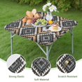 thumbnail image 4 of Brown Geometric Triangle Diamond Pattern Square Fitted Tablecloth with Elastic Edge,Square Table Cover,Washable Elastic Table Cover for Home Kitchen Party Decor 34"x34", 4 of 6