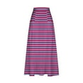 thumbnail image 5 of Tiqkatyck women's Skirts Clearance, Women's Casual Loose and Fashion Striped Print Beach Long Skirts with Pocket Fall Skirts for Women 2024 Hot Pink XL, 5 of 5