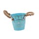 thumbnail image 3 of Cubo de flores de metal, versátil, para decoración de fiestas, decoración del hogar, maceta, jarrón de metal para patios, balcones, oficinas, casas de Azul, 3 of 9