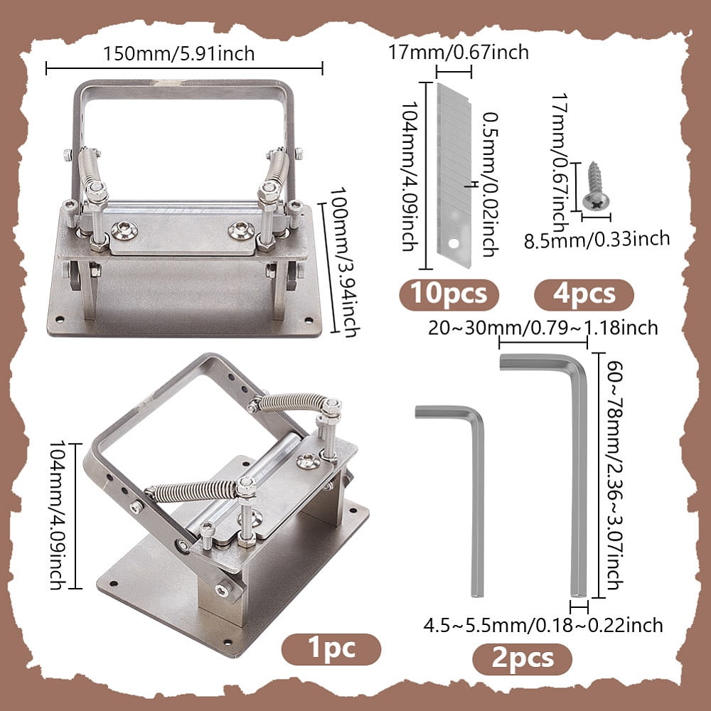 Manual Stainless Steel Leather Peeling Skiving Machine DIY with 10pcs Blades Leather Peel Working Tools Manual Leather Splitter