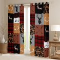 thumbnail image 2 of Homewish Rustic Cameflage Black Out Curtains, Hunting Wildlife Deer Curtains Pack of 2 (42x63 Each), Red Buffalo Patchwork Bedroom Curtains, Living Room Curtains Decor, 2 of 6
