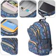 thumbnail image 4 of Football Text Blue Pattern Backpack for School, Cute School Bag with Adjustable Shoulder Straps and Padded Back, 16.9"x12.6"x5.9", 4 of 5