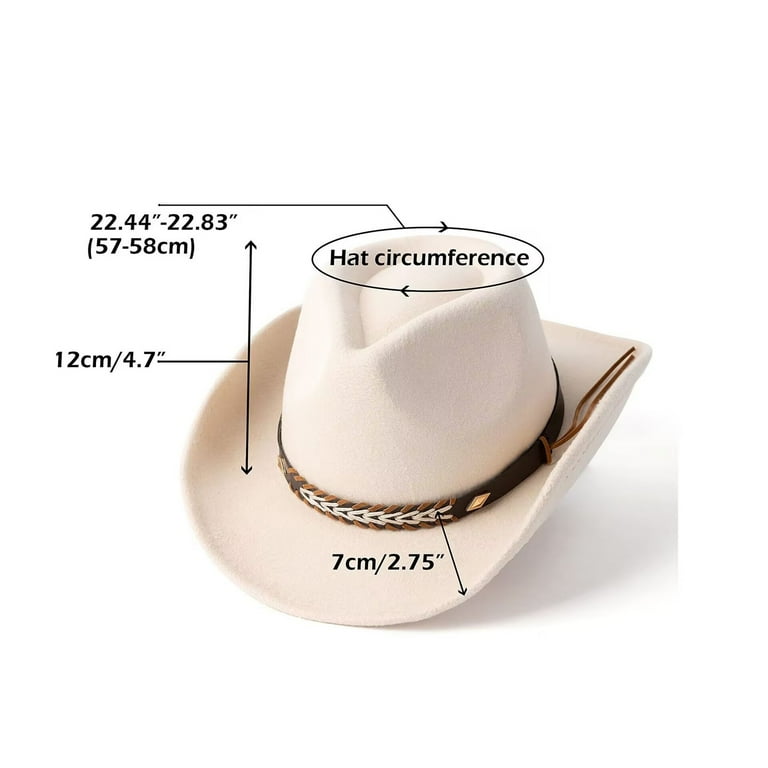 Cowboy Caps Western Cowboy Hat With Ethnic Style Wool Mid Brim