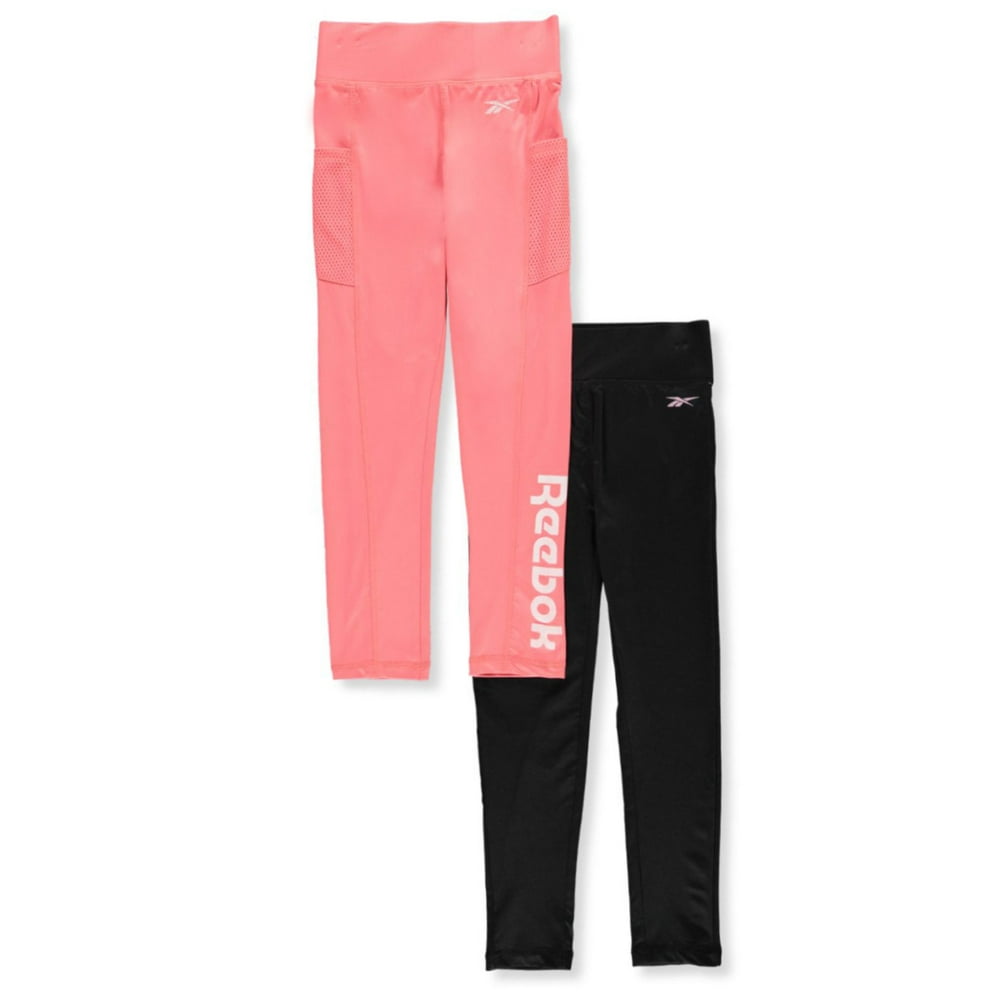 Reebok - Reebok Girls' 2-Pack Performance Leggings - black/peach, 8-10 - Walmart.com - Walmart.com