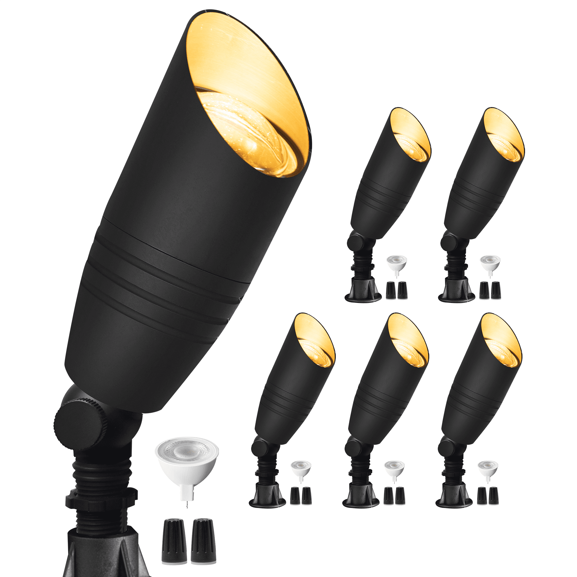 Gardenreet Landscape Lighting Black Brass Spotlight with 5W MR16 LED