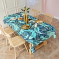 thumbnail image 5 of Blue Paisley and Floral Pattern Rectangle Tablecloth 60"x120",Waterproof Polyester Rectangle Table Cloth, Wipeable Spillproof Polyester Tablecloth for Dining, Camping, Indoor and Outdoor, 5 of 6