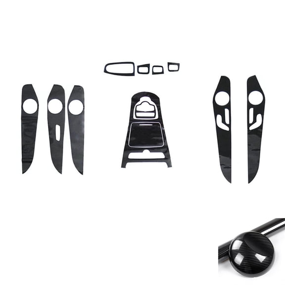 Carbon Fiber Look Pattern Interior Trim For Mercedes-Benz C200 C300 GLC 2015-18