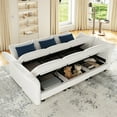 thumbnail image 3 of NYBOPAVIS Modular Sectional Sofa, 6 Seat Modular Sectional Sofa Convertible Sleeper Sofa Bed, 25.6" Deep Seat Velvet Sofa for Living Room White, 3 of 9