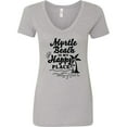 thumbnail image 3 of Inktastic Myrtle Beach is My Happy Place with Palm Trees Women's V-Neck T-Shirt, 3 of 5