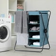 thumbnail image 4 of Foldable 3-in-1 Laundry Hamper with 4 Layer Storage Removable Rack, X-Frame Clothes Laundry Basket Sorting Bags Organizer, 4 of 6