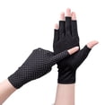 thumbnail image 5 of Mdesiwst 1 Pair Cycling Gloves Soft Breathable Half Fingers Stretch Thin Sun Protection Anti-Slip Particle Palm Lady Summer Gloves for Adult, 5 of 7