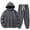 Grey, variant on JHLZHS Mens Fall Clothing Slim Fit Male Solid Color Pullover Hooded Sweatshirt with Hooded Sports Hoodie and Casual Sweatpants Two Piece Set Sexy Cowboy Outfit for Men Oktoberfest Outfits Men Shirts