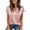Hot Pink, variant on Wenini Women's Satin V Neck Short Sleeve Blouse Elegant Casual Loose Flowy Curved Hem Lightweight Summer Top, Beige XL