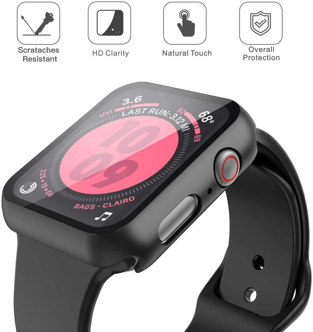 2Pack] Langboom Black Hard Case Compatible with Apple Watch SE Series 6  Series 5 Series 4 44mm with HD Tempered Glass Screen Protector, iWatch Ultra  Thin Overall Protective Cover | Walmart Canada