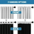 thumbnail image 3 of Turquoize Classic 100% Blackout Greyish White Solid Print Back Tab Curtains, 52 x 84 Inches, 2 Panels, 3 of 5