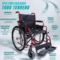 thumbnail image 4 of Silla de Ruedas Todo Terreno | Incluye Bomba de Aire y Kit de Reparación | Soporta 110 Kg, Llanta Trasera Neumática 24” | (Rojo), 4 of 10