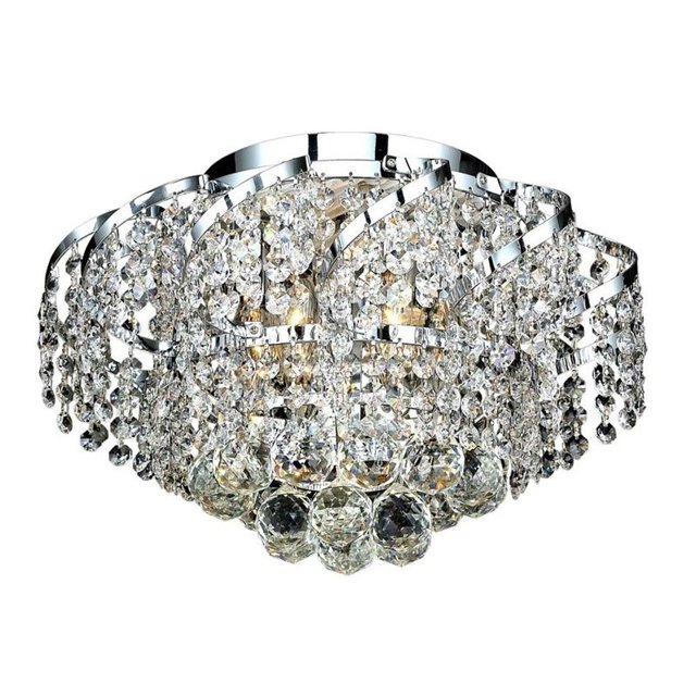 Elegant Lighting Belenus 16" 6 Light Elements Crystal Flush Mount