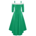 thumbnail image 1 of FcBaudy Robe à Manches Longues Col en V, Robes d'Été pour Femmes, Robes d'Été Mode Mi-Longues Sans Manches Imprimé Vintage de Noël pour Femmes, 1 of 3