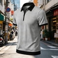 thumbnail image 6 of Men Tshirts Cotton Dqueduo Men's summer loose daily breathable lapel shirt Gray XL, 6 of 6