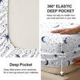 thumbnail image 5 of Flymme Queen Size Sheets Set White,4 Piece Soft Breathable Microfiber Bed Sheet Set, Moon & Star Pattern Bedding Deep Pocket Non-Slip Fitted Sheet Included for All Season, 5 of 8