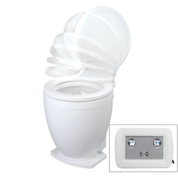 19" JABSCO Lite Flush 12 Volts Electric Toilet Bowl with Control Panel