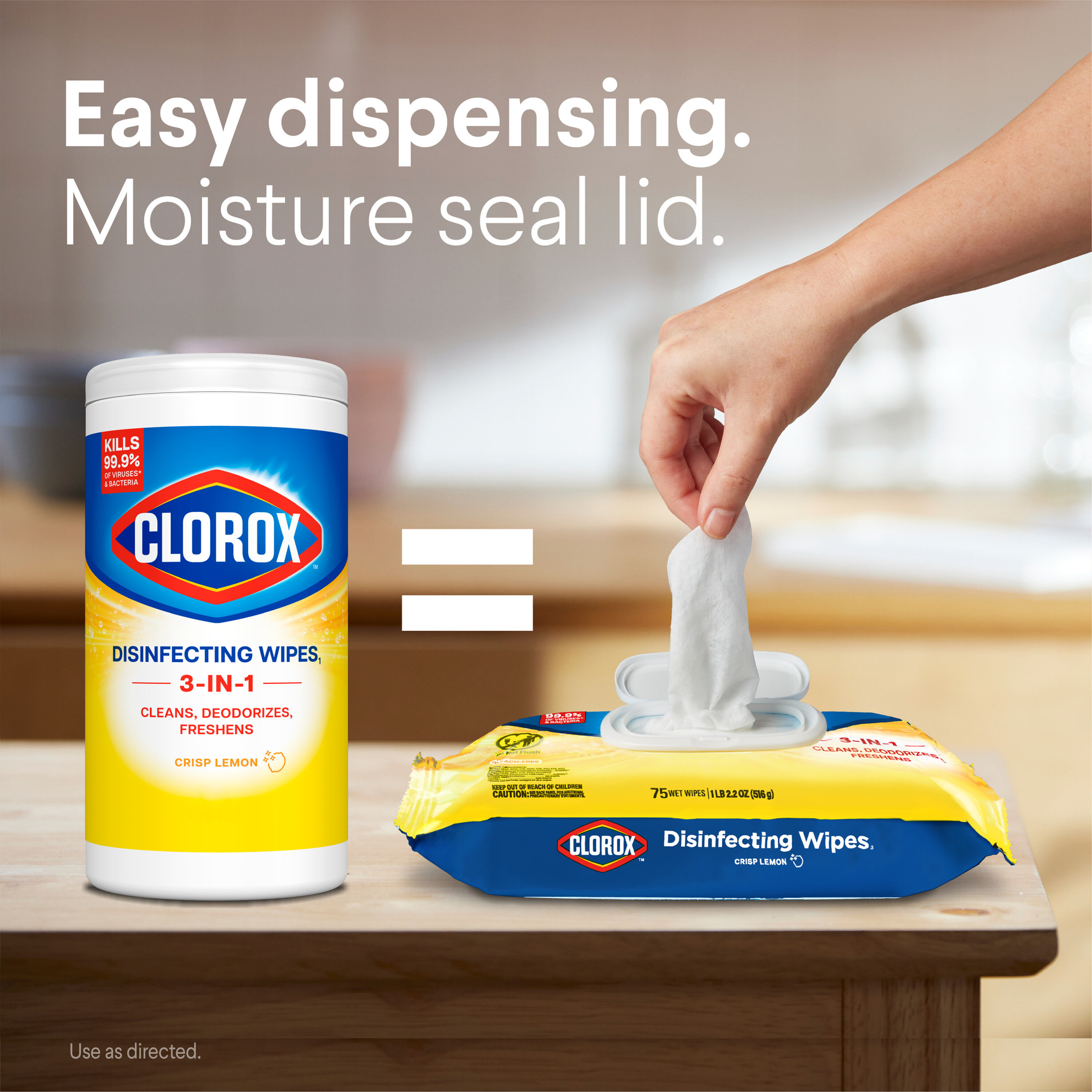 Clorox Disinfecting Wipes Flex Pack, Lemon, 75 Count photo 4