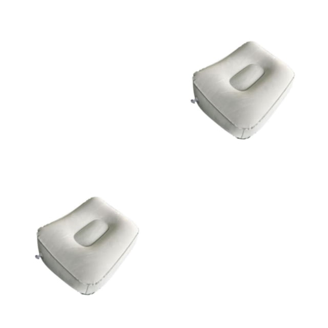 Bewildely Reposapiés inflable, almohada de aire, avión , viaje, oficina, hogar, almohadilla para piernas, herramienta relajante para pies, Gris 2Conjunto