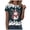 Dark Green, variant on GCETTIC Ladies Snowflake Christmas Print Round Neck Short Sleeve T-Shirt, Polyester Blend, Casual Green S
