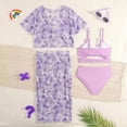 thumbnail image 5 of Girls Swimsuit Size 8 Ruffle Bikinis for Adjustable Straps Tankini Sets 3pcs Tropical Printed Girls Bathing Suits Size 14-16, 5 of 7