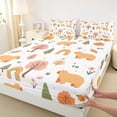 thumbnail image 4 of Erosebridal Brown Capybara Queen Sheet Sets,Cute Rodent Animals Bohemian Rainbow Bed Set For Kids Teens 4 Pieces, 4 of 6