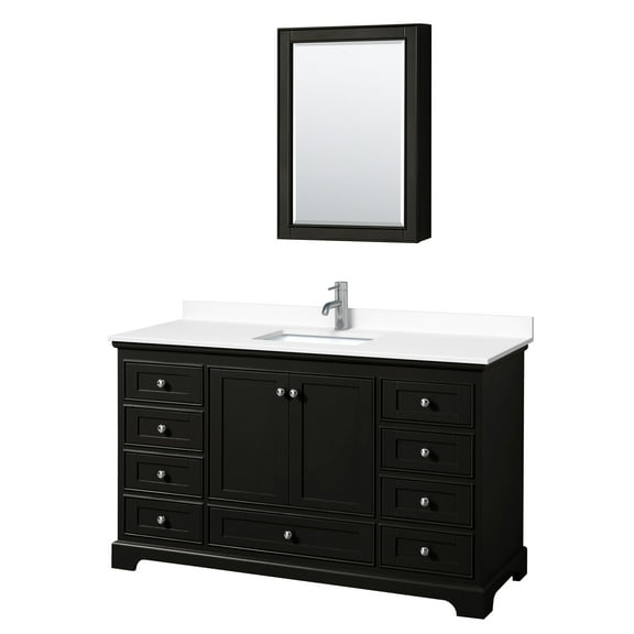 Wyndham Collection Wcs202060s-Vca-Med Deborah 60" Free Standing Single Basin Vanity Set -