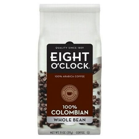 Eight O'Clock Coffee 100% Colombian Whole Bean, 11 OZ (Pack of 6)