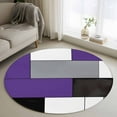 thumbnail image 2 of Purple Grey 3ft Area Rug, Modern Purple Geometric Washable Non-Slip Small Round Rugs for Entryway Bedroom Kitchen, Soft Circle Carpet for Dining Room, Playroom Nursery Rug, 2 of 9