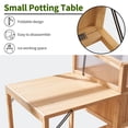 thumbnail image 4 of Mcombo Cold Frame Greenhouse with Foldable Potting Table, Raised Garden Bed Planter Box with Legs and Wooden Greenhouse with Shelf for Vegetables, Herb and Flowers Use, 0399, 4 of 7