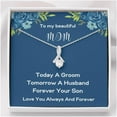 thumbnail image 3 of Groom To Mother Gift, Mother Of The Groom Gift From Son, Mom Wedding Gift From Son, Son To Mom Gift, Son To Mother On Wedding Day Necklace, Necklaces with Meaningful Messages Card Inside, 3 of 6