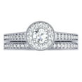 thumbnail image 3 of Dazzlingrock Collection 0.50 Carat (ctw) 18K Diamond Ladies Halo Style Bridal Engagement Ring Set 1/2 CT, White Gold, Size 7, 3 of 7