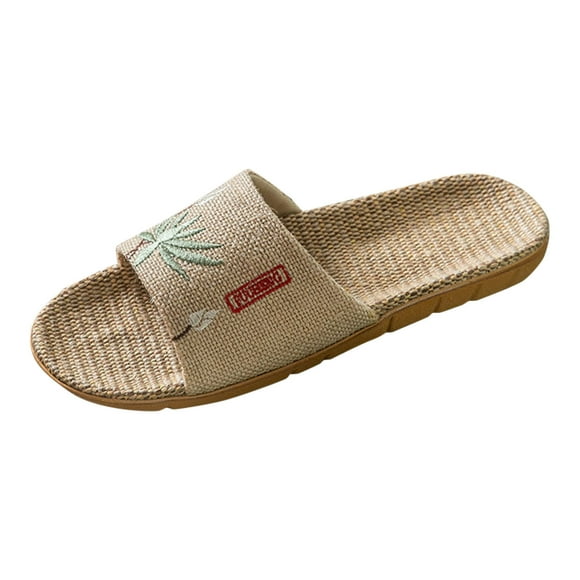 toraway Sandals Womens Flip Flop Female Four Seasons Household Indoor Couple Household Chinese Flower Print Sandals 6.5