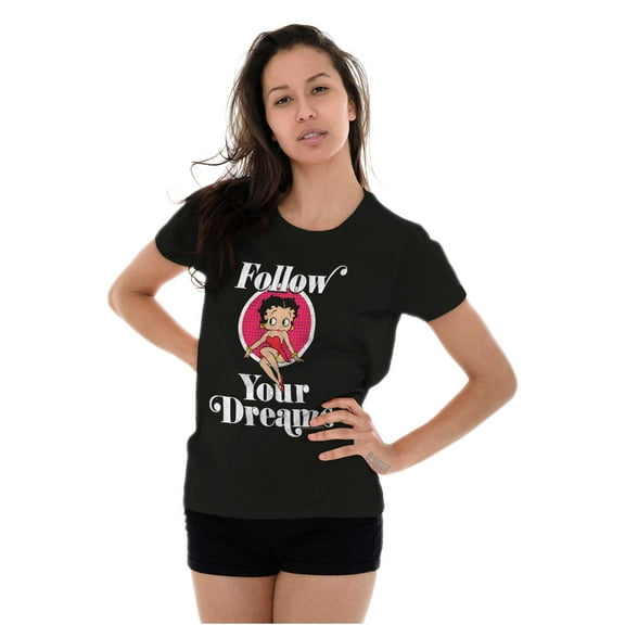 Betty Boop Follow Your Dreams Cute Women's T Shirt Ladies Tee Brisco Brands S