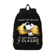 thumbnail image 3 of Custom Snoopys On Black White Comics Disney Canvas Backpack Peanuts School College Travel Bags Bookbag Fits 15 Inch Laptop, 3 of 5