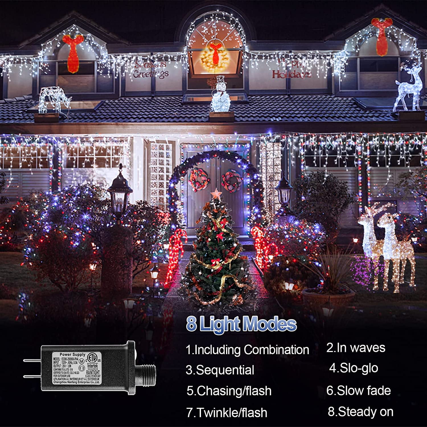 Jcwfuno Christmas Lights Super Long LED 131 FT LED String Lights with 240 Plug in 8 Modes Christmas Decoration for Holiday Wedding Party Bedroom Garden Patio Outdoor Indoor (Co - Walmart.com