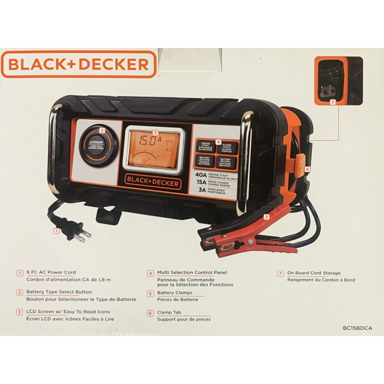 BLACK+DECKER BC15BD 15 Amp 12V Bench Battery Charger/Maintainer