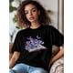 thumbnail image 2 of Women's T-Shirt,Short Sleeve Tee Shirts Casual Tops Purple Flowers Book Crewneck T Shirt for Women, 2 of 8
