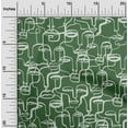 thumbnail image 2 of oneOone Velvet Green Fabric Abstract Face Sewing Material Print Fabric By The Yard 58 Inch Wide, 2 of 7