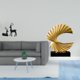 thumbnail image 2 of Escultura de resina de reno, obra de arte abstracta con forma de ola, adorno de mesa, regalo para sala de estar, dormitorio, estudio, balcón y hogar., 2 of 8